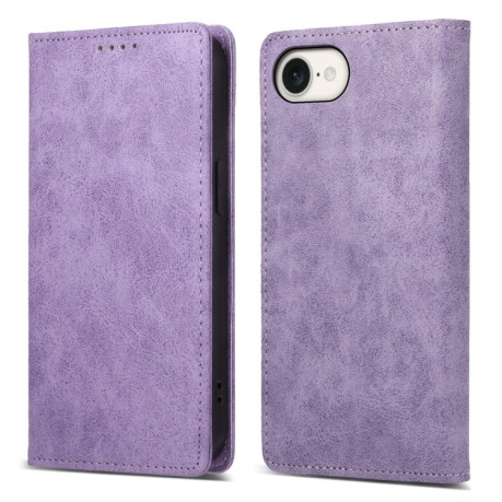 Чехол-книжка Business Solid Color Magnetic RFID Leather на iPhone 16e - фиолетовый
