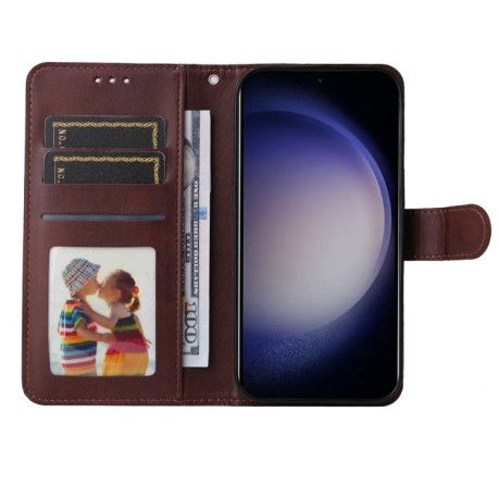 Чехол-книжка Stitching Calf Texture для Samsung Galaxy S25+ 5G - коричневый