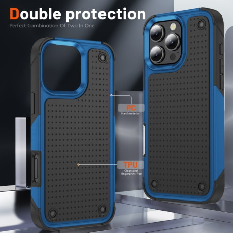 Протиударний чохол PC + TPU Shockproof Protective для iPhone 16 Pro - Blue+Black