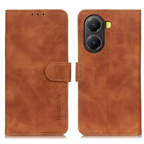 Чехол-книжка KHAZNEH Cowhide Texture на Xiaomi Poco X7 Pro - коричневый