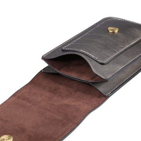 Універсальний чохол з фактурою Lambskin Texture Men з кріпленням на пояс та магнітною застібкою Size:L - сірий