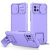Противоударный чехол Stereoscopic Holder Sliding для Samsung Galaxy A03 - фиолетовый