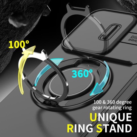 Противоударный чехол Sliding Camshield Ring Holder для OPPO Reno13 5G Global - синий