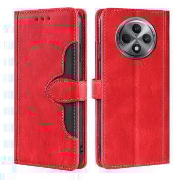 Чехол-книжка с мягким покрытием Skin Feel и магнитной застёжкой на OPPO Reno12 F/12 FS 5G - красный