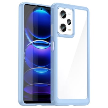 Противоударный чехол  Colorful Acrylic Series с цветной силиконовой боковиной на Xiaomi Redmi Note 12 Pro 5G/Poco X5 Pro - голубой
