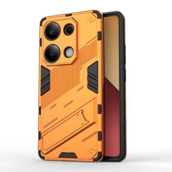 Противоударный чехол Punk Armor с подставкой на Xiaomi Redmi Note 13 Pro 4G / POCO M6 Pro 4G   - оранжевый