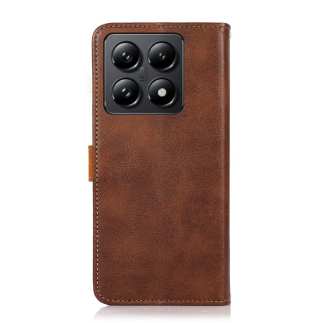 Чохол-книжка KHAZNEH Cowhide Texture на Xiaomi 14T Pro - коричневий