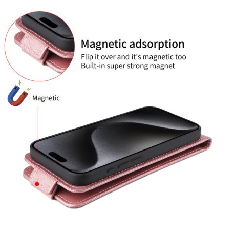 Фліп-чохол Magnetic Vertical Flip Leather для Xiaomi Redmi K90 Pro Max 5G / Poco F8 Ultra — рожеве золото