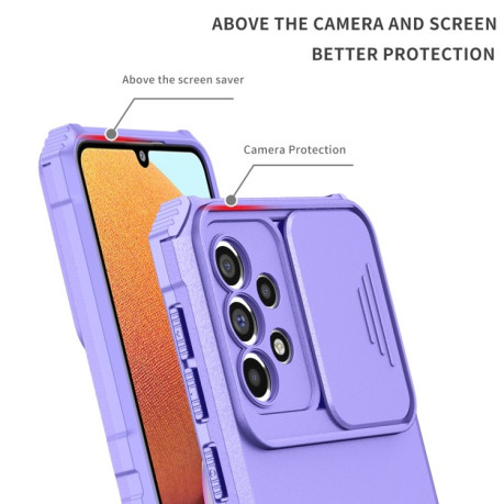 Противоударный чехол Stereoscopic Holder для Samsung Galaxy A33 5G - фиолетовый