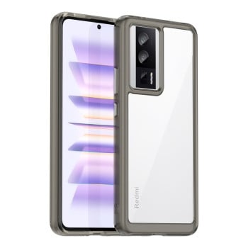 Протиударний чохол Colorful Acrylic Series із кольоровою силіконовою боковиною на Xiaomi Poco F5 Pro - сірий