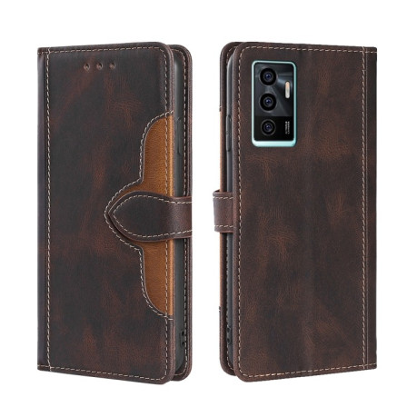 Чехол-книжка Skin Feel Magnetic Buckle для Vivo V23e/S10e - коричневый