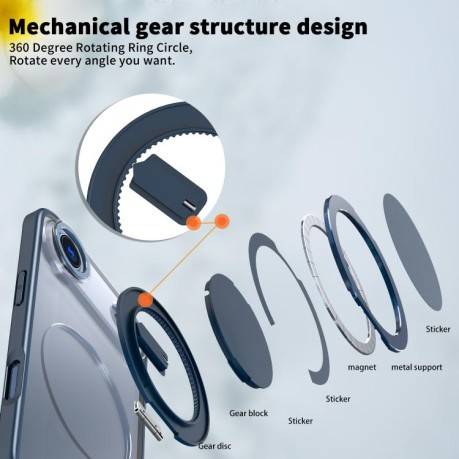 Чохол Kalebol з підставкою 360 та MagSafe на iPhone Air - синій