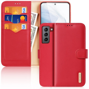 Чехол-книжка DUX DUCIS Hivo Series на Samsung Galaxy S21 FE - красный