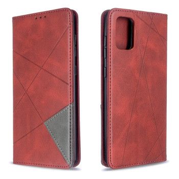 Чехол-книжка Rhombus Texture на Samsung Galaxy A71 / А715 - красный