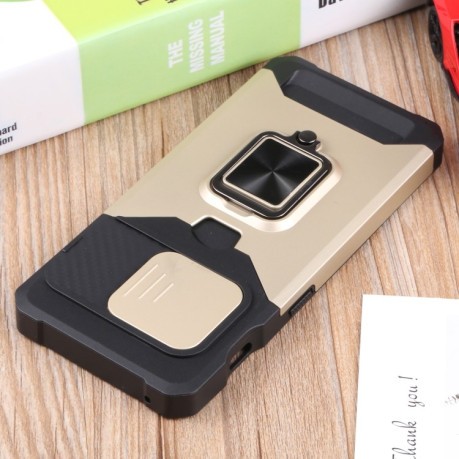 Противоударный чехол Sliding Camera Design для OnePlus 10 Pro - золотой