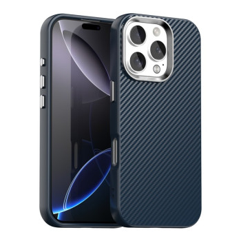 Ударозащитный чехол HMC Carbon Fiber Series IMD на iPhone 16 Pro Max - синий