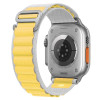 Ремешок Nylon Loop для Apple Watch 10 46mm/Ultra 49mm / Series 8/7 45mm / 44mm / 42mm- желто-серый