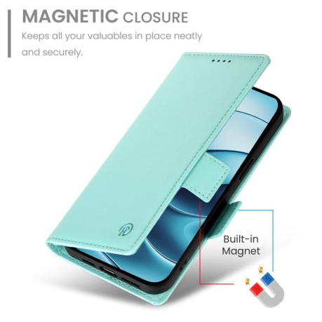 Чохол-книжка Side Buckle Magnetic Frosted Leather для Xiaomi Redmi Note 14 4G 164.84mm - зелений