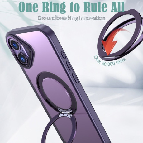 Противоударный чехол Wing Series MagSafe Magnetic Ring Holder для  iPhone 16 Plus - фиолетовый