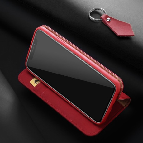 Кожаный чехол-книжка DUX DUCIS WISH Series на iPhone X / XS-красный