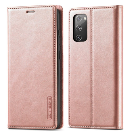 Чехол-книжка LC.IMEEKE на Samsung Galaxy S20 FE - розовое золото