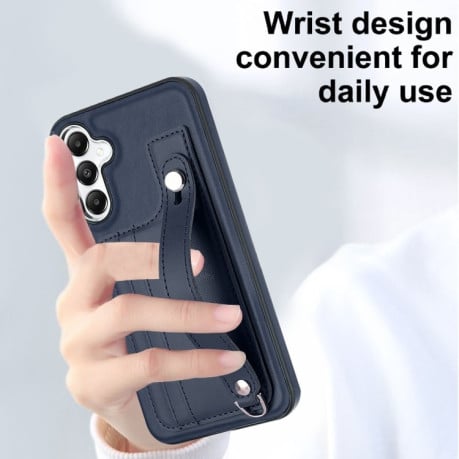Противоударный чехол Wrist Strap Holder на Samsung Galaxy A25 5G - синий