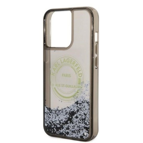 Оригинальный чехол Karl Lagerfeld Liquid Glitter RSG для iPhone 14 Pro Max - black