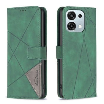 Чехол-книжка с фактурой Rhombus и магнитным хлястиком на OPPO A6 Pro 5G/4G Global/F31 5G — зелёный