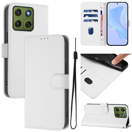 Чехол-книжка Escase с ремешком на Motorola Edge 70 5G / X70 Air 5G — белый