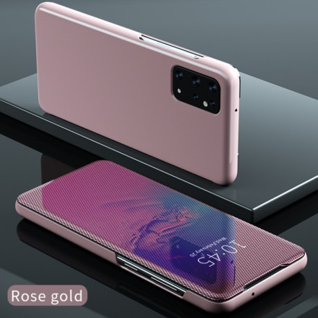 Зеркальный чехол  Flip View Cover на Samsung Galaxy S20 -розовое золото