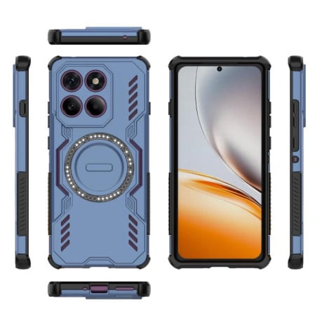 Противоударный чехол Butterfly Armor MagSafe Magnetic Ring Shockproof для Motorola Edge 60 Pro 5G - синий