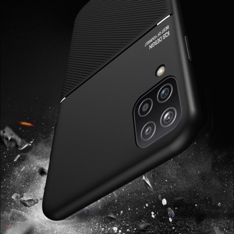 Протиударний чохол Tilt Strip Grain на Samsung Galaxy A12/M12 - чорний