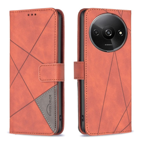 Чохол-книжка Rhombus Texture для Xiaomi Redmi A3 - коричневий