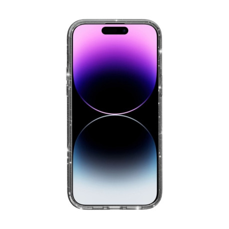 Противоударный чехол Terminator Style Glitter для iPhone 15 Plus - черный