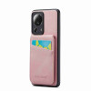 Протиударний чохол Fierre Shann Crazy Horse Card Holder для Xiaomi 13 Lite - рожевий