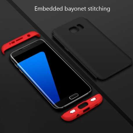 Противоударный чехол GKK Three Stage Splicing на Samsung Galaxy S7 Edge - черно-красный