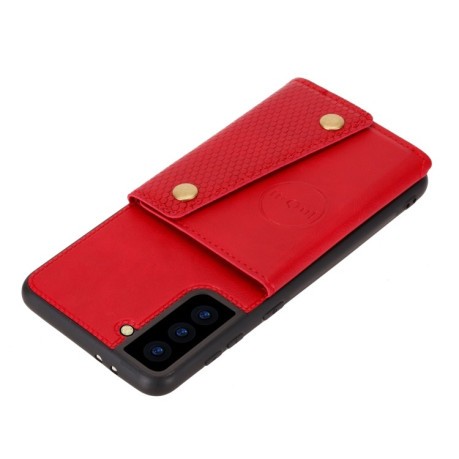 Противоударный чехол Double Buckle для Samsung Galaxy S22 5G - красный