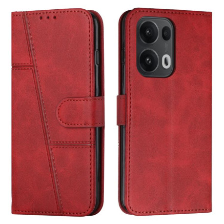 Чехол-книжка Stitching Calf Texture для OPPO Reno13 Pro 5G Global - красный