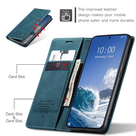 Чехол-книжка CaseMe-013 многофункциональный с кармашком на карт на Xiaomi 15T - синий