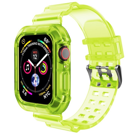 Спортивный ремешок Transparent для Apple Watch  45mm / 44mm / 42mm - желтый