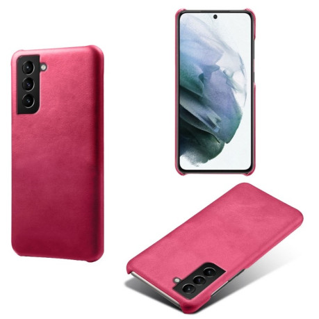 Протиударний чохол Calf Texture для Samsung Galaxy S22 – пурпурно-червоний