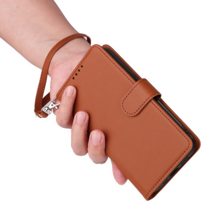 Чохол-книжка BETOPNICE BN-005 2 in 1 Detachable Imitate Genuine Leather для Samsung Galaxy S24 FE 5G - коричневий