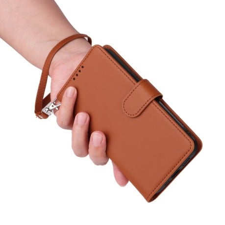 Чехол-книжка BETOPNICE BN-005 2 in 1 Detachable Imitate Genuine Leather для iPhone 16 - коричневый