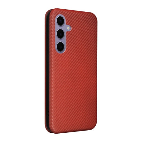 Чохол-книжка Carbon Fiber Texture  для Samsung Galaxy S25 5G - коричневий