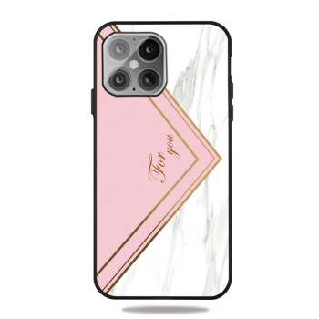 Противоударный чехол Frosted Fashion Marble для iPhone 13 - Pink Triangle