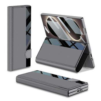 Чехол-книжка GKK Integrated Full Coverage с держателем на стилуса Pen Slot (Стилус не входит в комплект) на Samsung Galaxy Fold8 Ultra 5G — серый