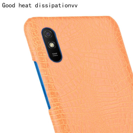 Ударопрочный чехол Crocodile Texture на Xiaomi Redmi 9A - оранжевый