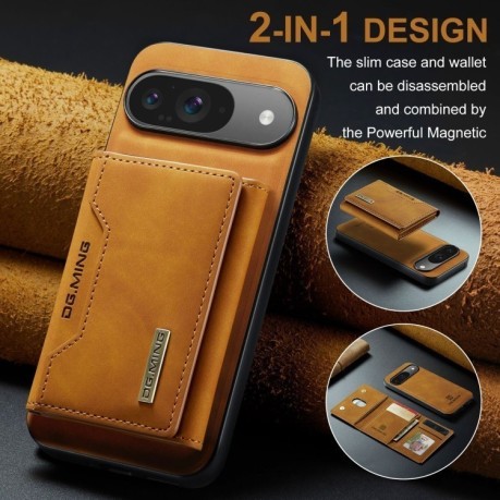 Чохол DG.MING M2 Series 3-Fold Multi Card Bag + Magnetic для Google Pixel 9/9 Pro - коричневий