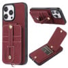Чохол протиударний ABEEL Litchi Texture Card Bag для iPhone 15 Pro Max - фіолетовий