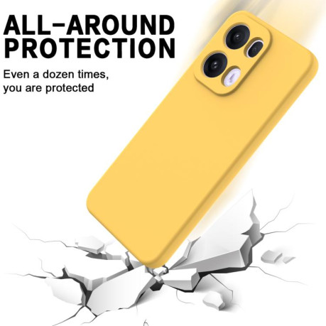 Силиконовый чехол Solid Color Liquid Silicone на OPPO Reno13 Pro 5G - желтый